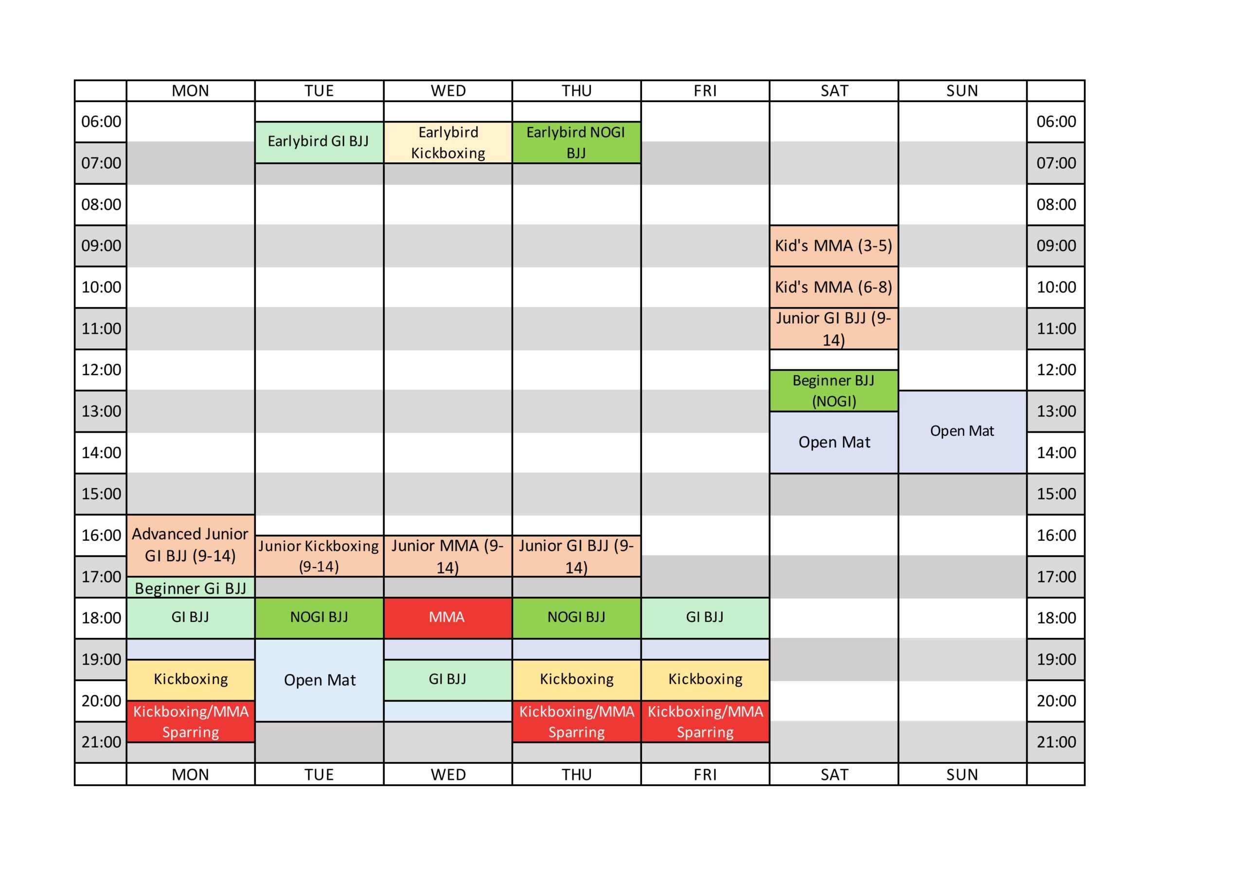 New Timetable (Jan 24)