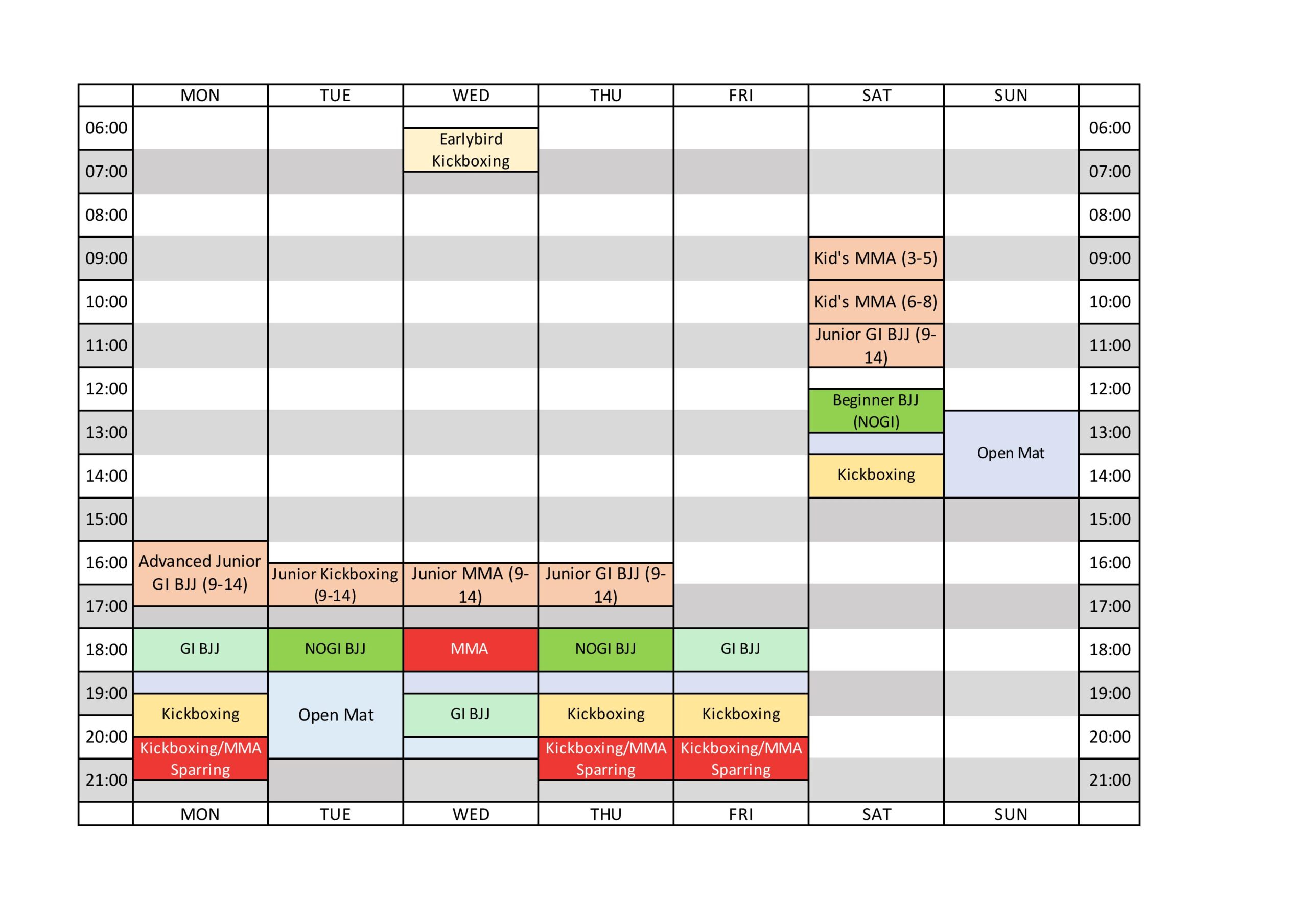 New Timetable (Sept 24)